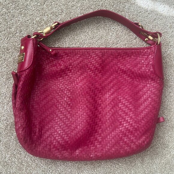 Elegant Red Woven Hobo Bag - Picture 1 of 10